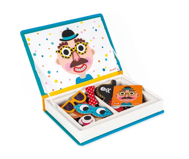 janod-magneti-book-crazy-faces-jungen-magnetspiel-70-teilig image 1