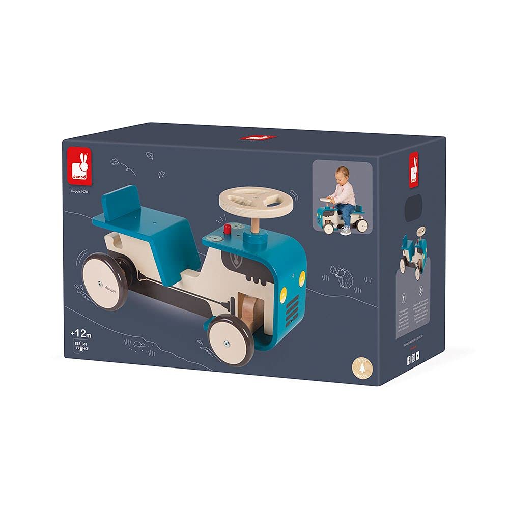 janod-traktor-rutscher-holz-rutschauto-j08053 image 6
