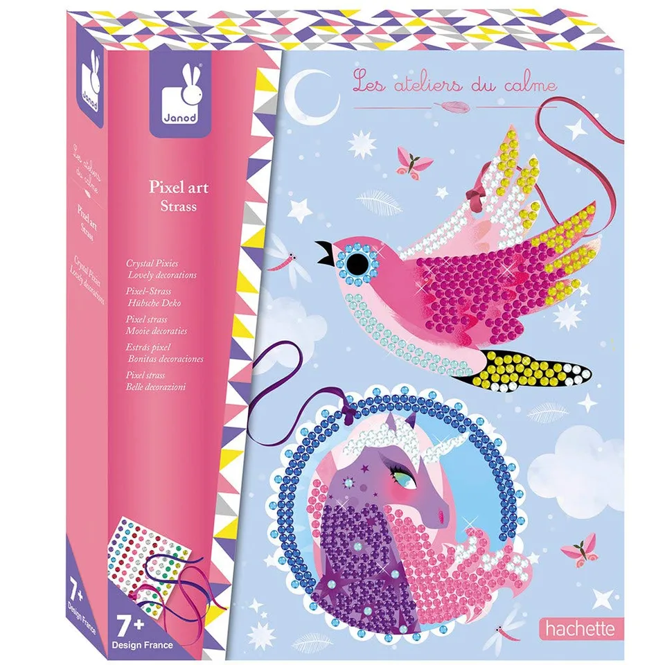 janod-kreativ-set-strass-anh-nger-5-deko-anh-nger-zum-bekleben-mit-1500-steinen image 1