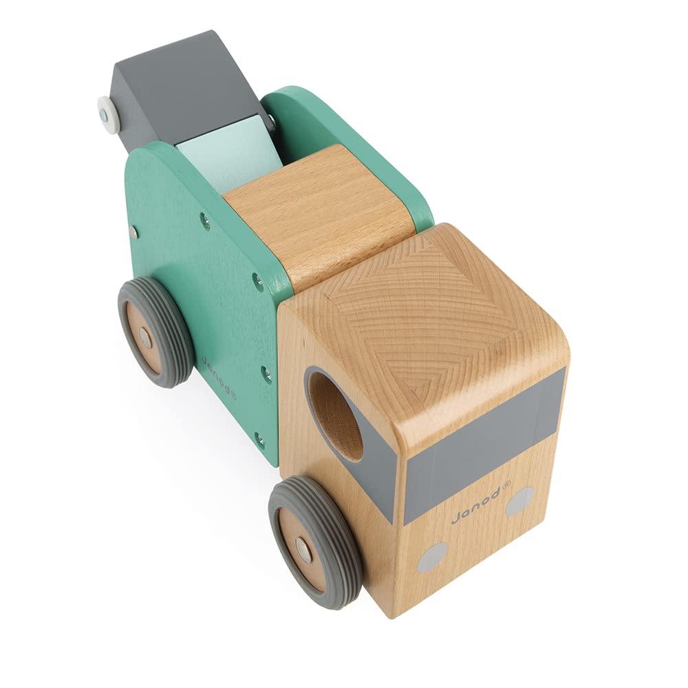 janod-bolid-m-llwagen-aus-holz-j04633-gr-n-22-cm-fahrzeug-ab-2-jahre image 6