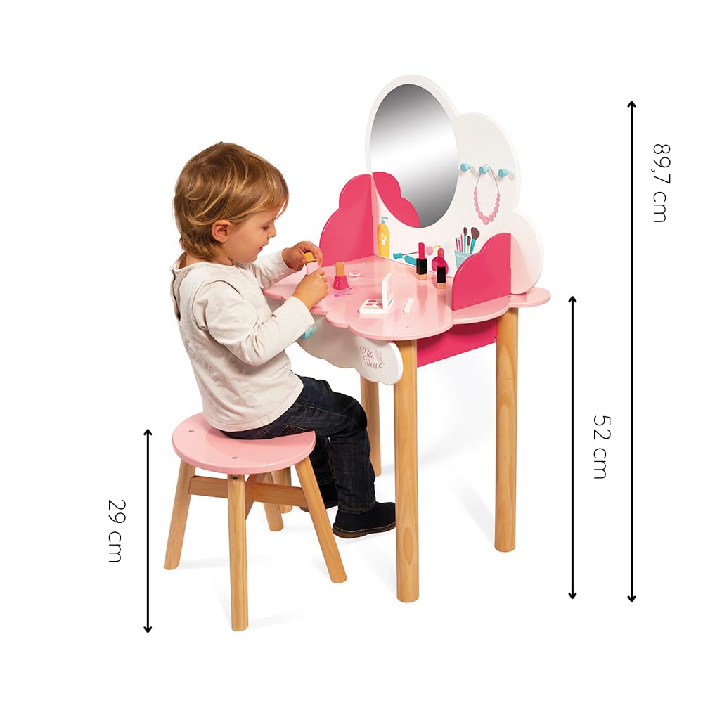 janod-p-tite-miss-holz-schminktisch-mit-hocker-und-10-teiligem-zubeh-r image 3