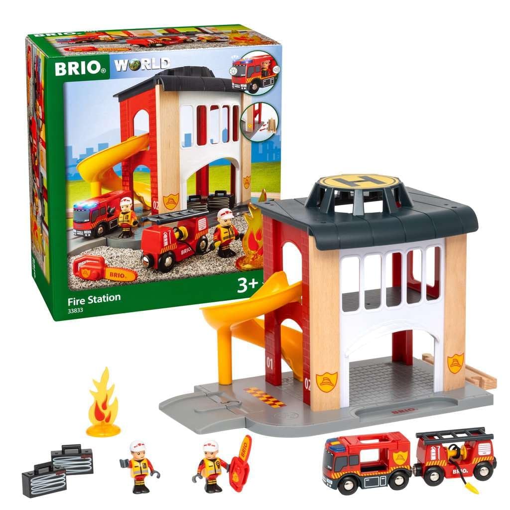 brio-world-gro-e-feuerwehr-station-feuerwache-mit-auto-und-sound image 1