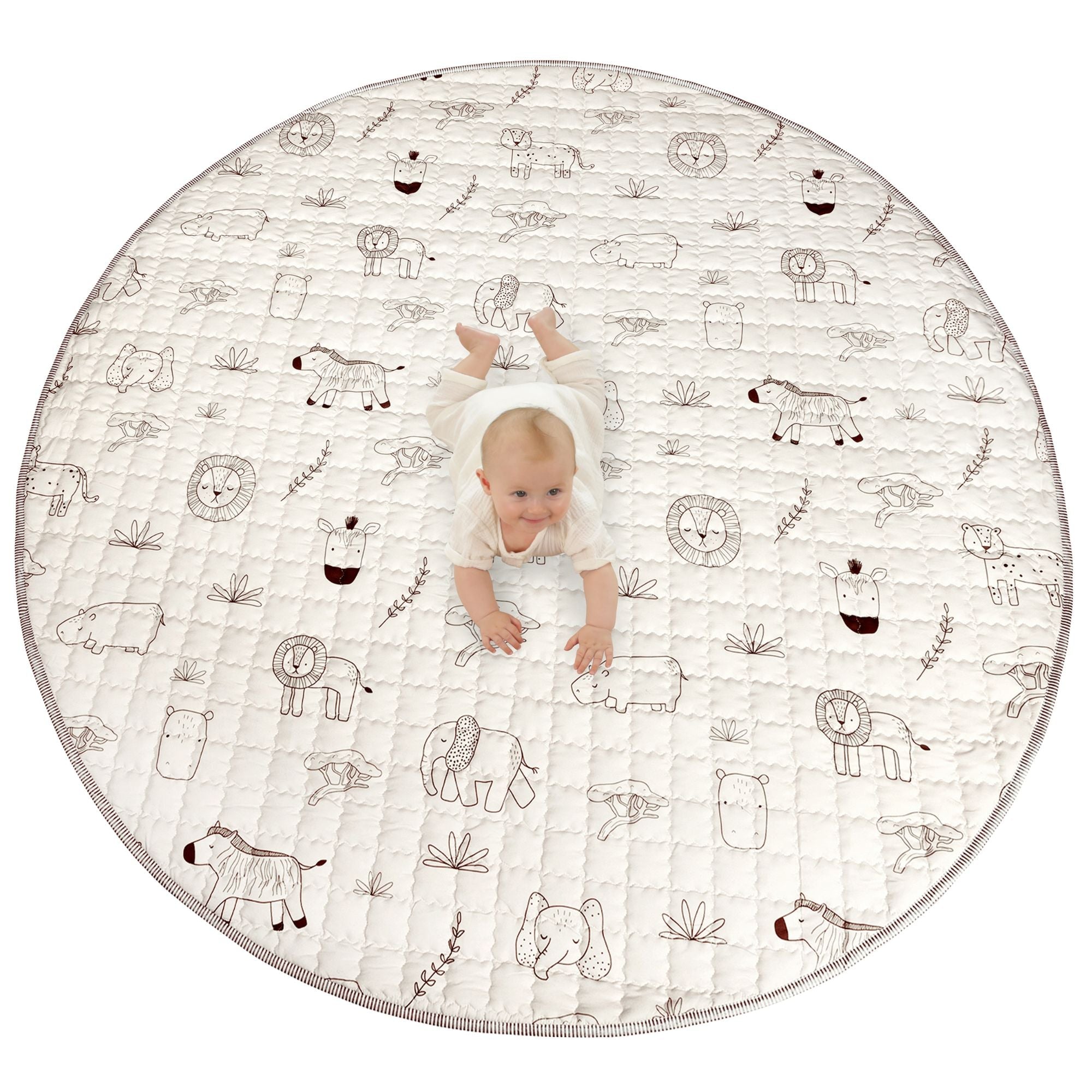 hakuna-matte-gesteppte-krabbeldecke-rund-150-cm-safari-animals image 1