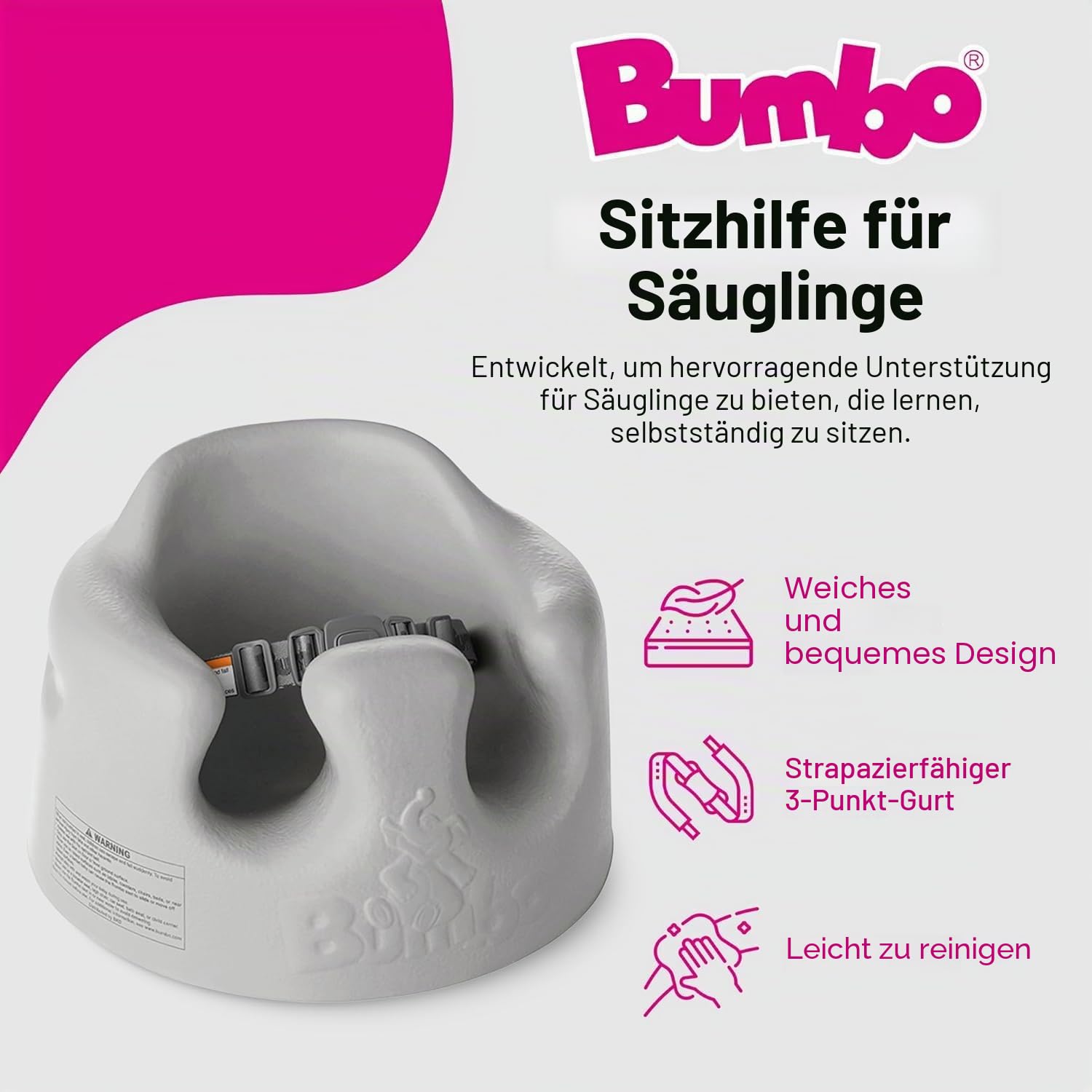 bumbo-floor-seat-babysitz-cool-grey-bodensitz image 4