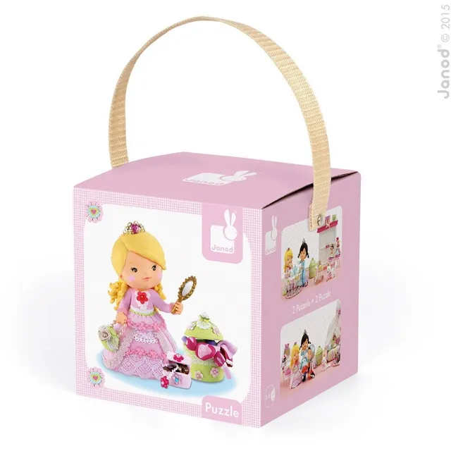janod-j02770-puzzle-rose-prinzessin-2-motive-24-und-36-teile-3-6-jahre image 1