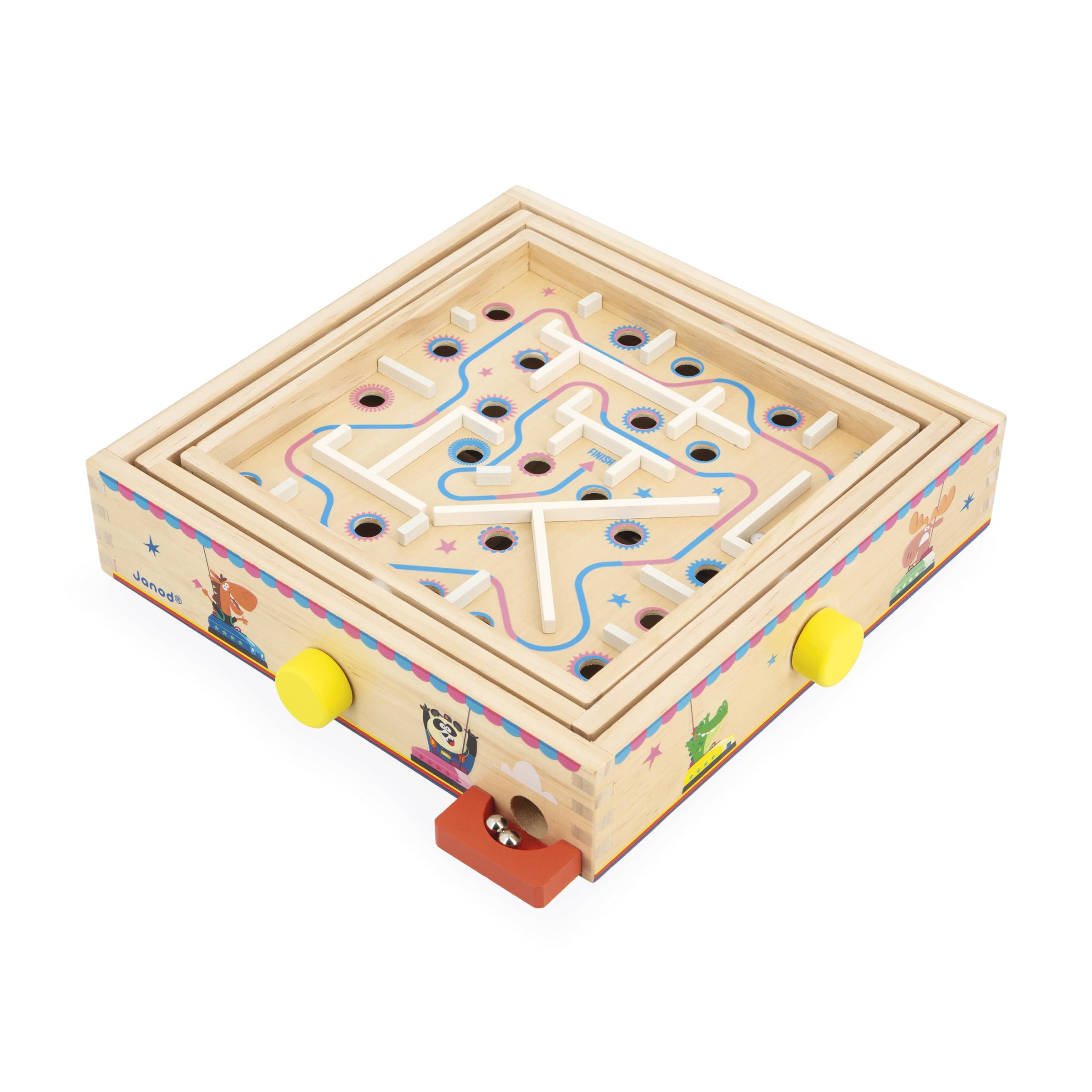 janod-holz-labyrinth-applepop-kugelbahn-geschicklichkeitsspiel-ab-5-jahre image 2