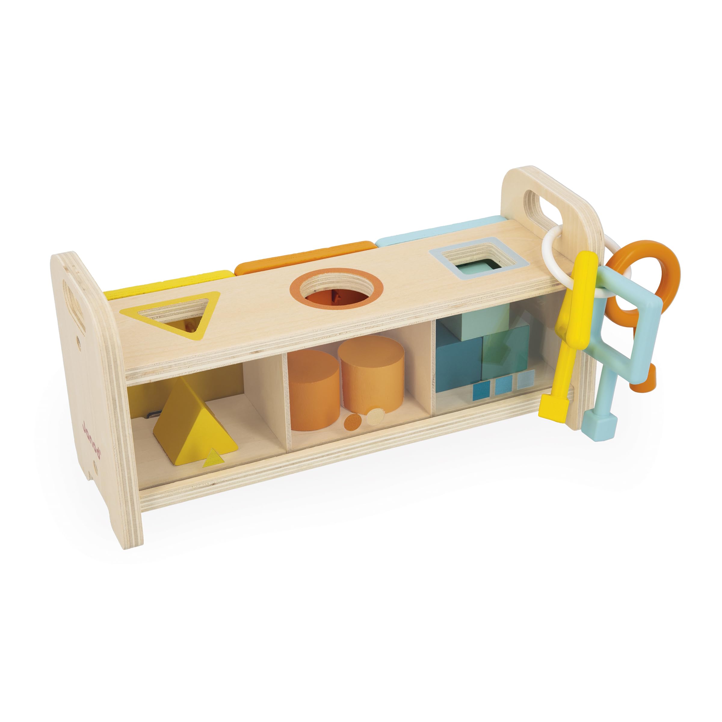 janod-essentiel-schl-sselkasten-2-in-1-lernspiel-aus-holz-ab-18-monaten image 2