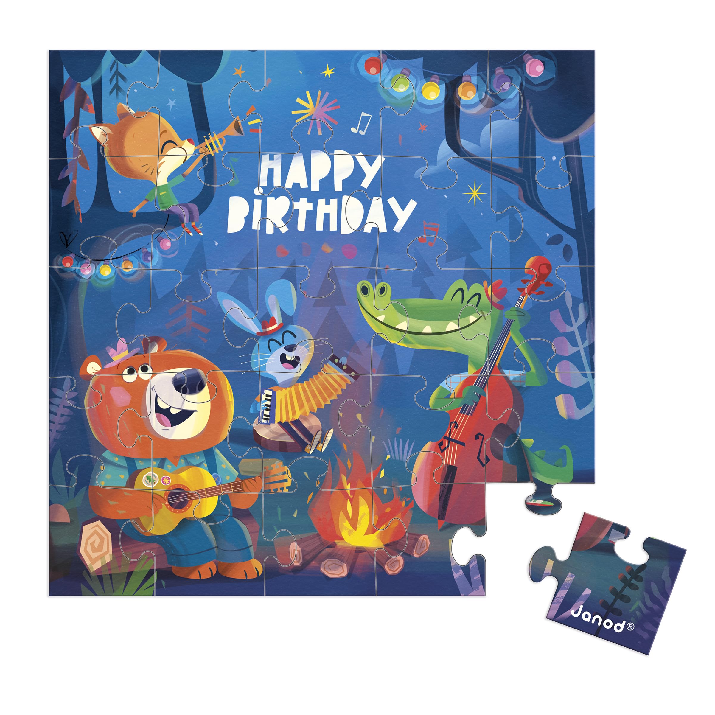 janod-geburtstagskarte-puzzle-wald-25-teile-mit-karte-und-umschlag image 4