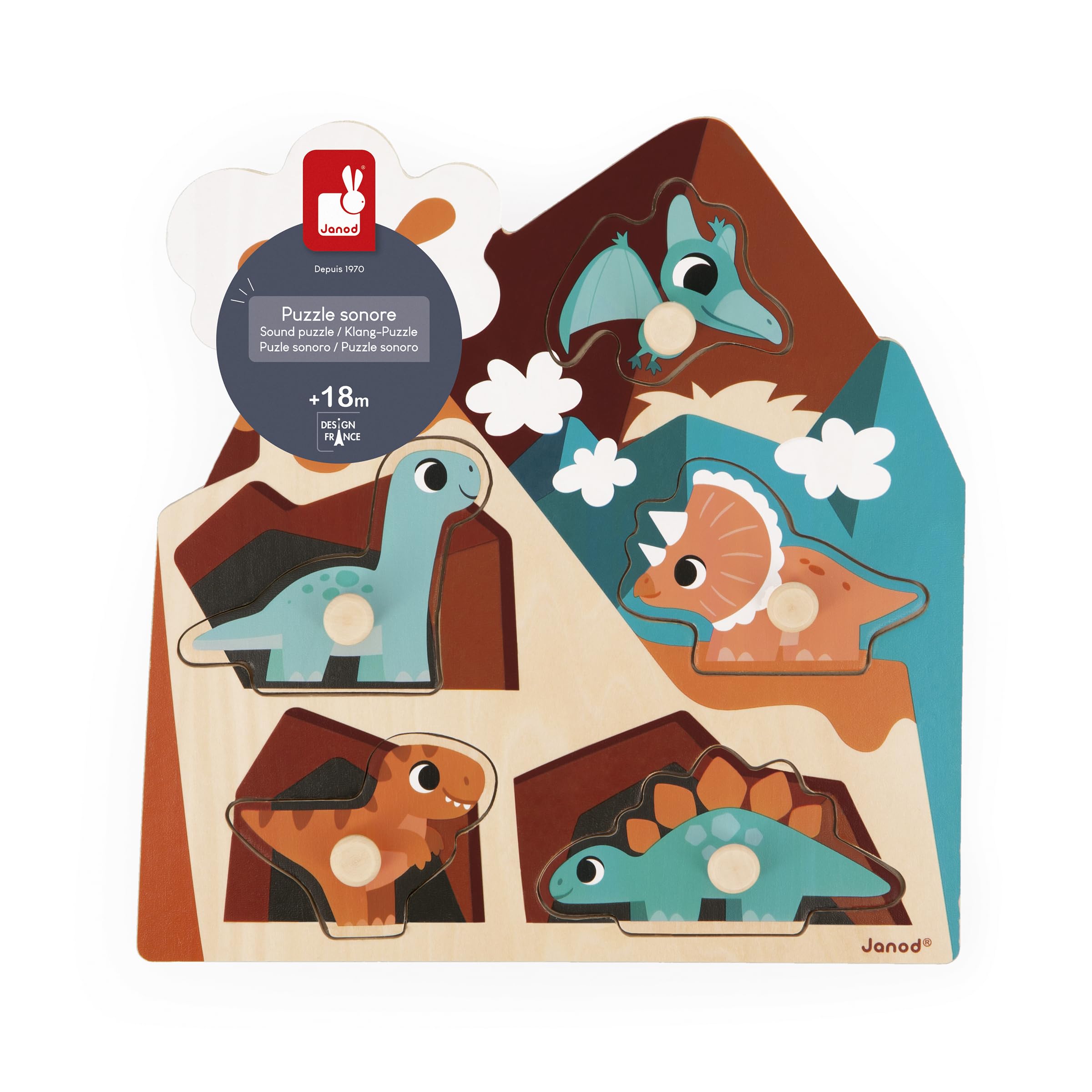 janod-holzpuzzle-mit-ger-uschen-dino-5-teile-ab-18-monaten image 4