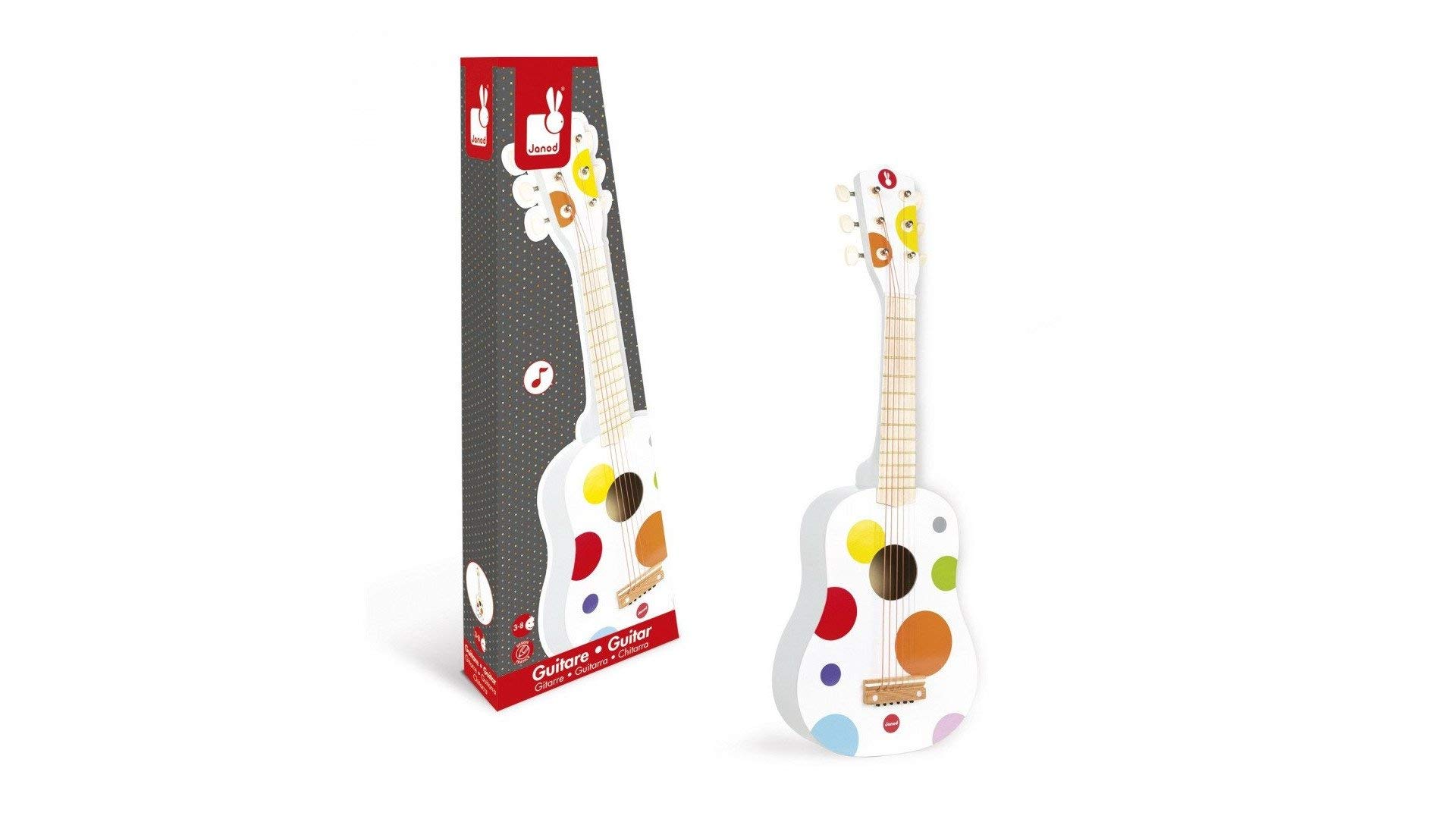 janod-confetti-j07598-holz-gitarre-6-saitig-rot-64-cm image 2
