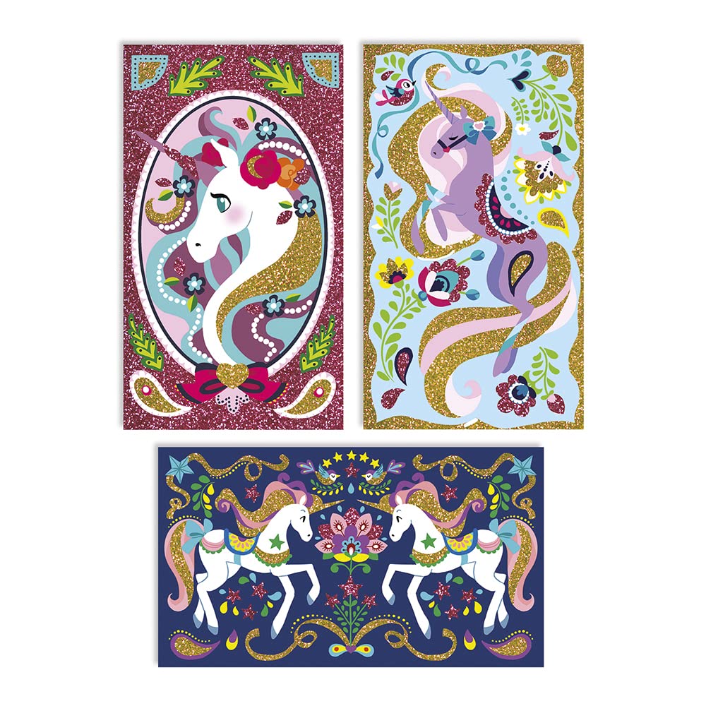 janod-einhorn-glitter-kratzbilder-kreativ-set-mit-pailletten-ab-7-jahre image 7