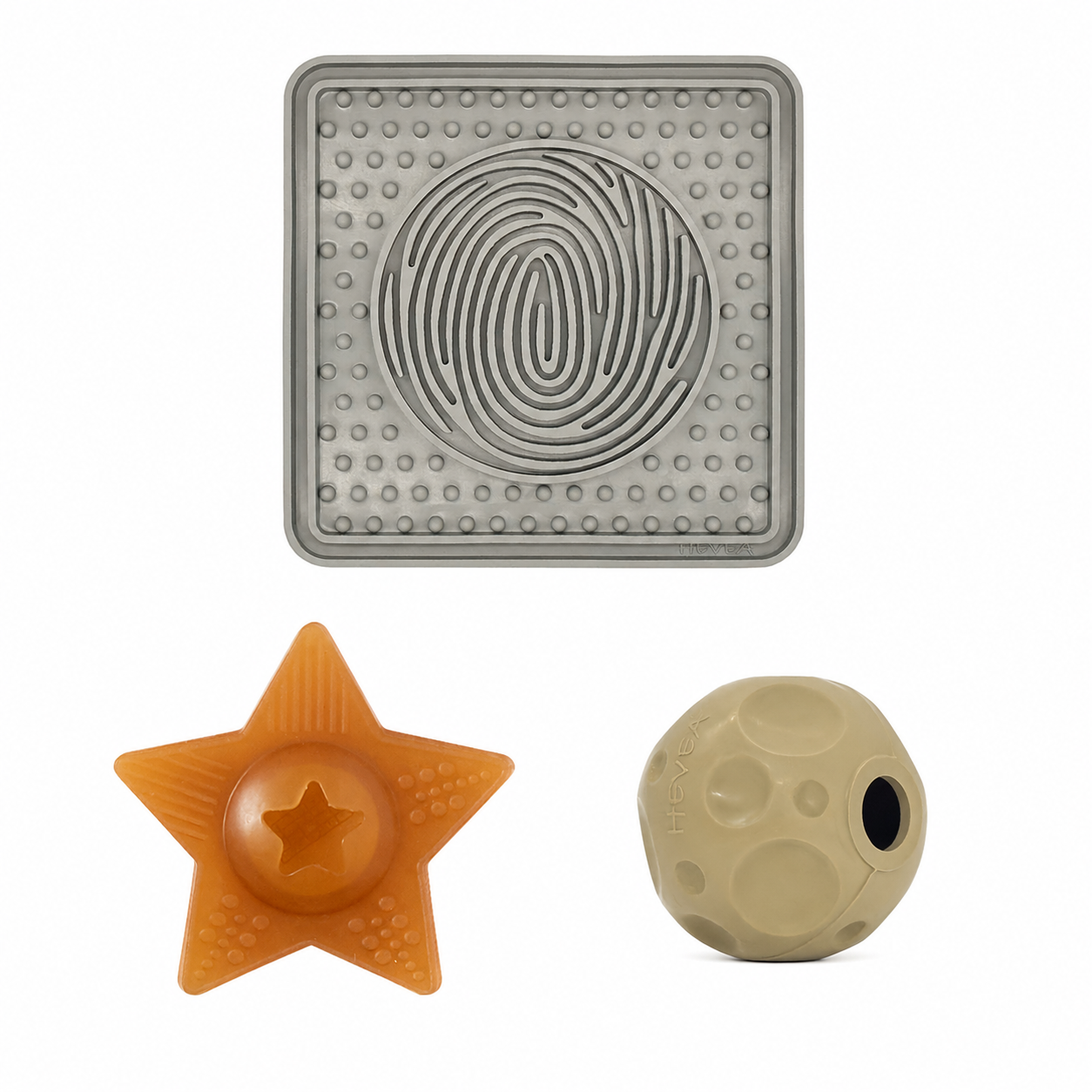 hevea-hund-enrichment-set-leckmatte-star-treat-mond-ball image 2