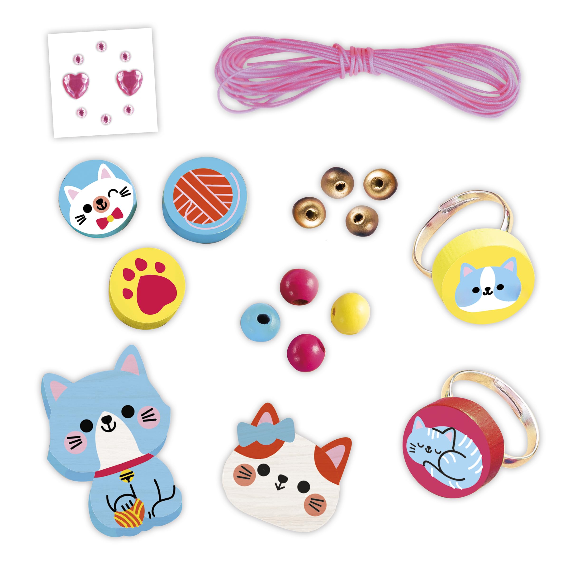janod-kleine-katzen-holzschmuck-bastelset-4-teiliges-diy-kreativset-ab-4-jahren image 2
