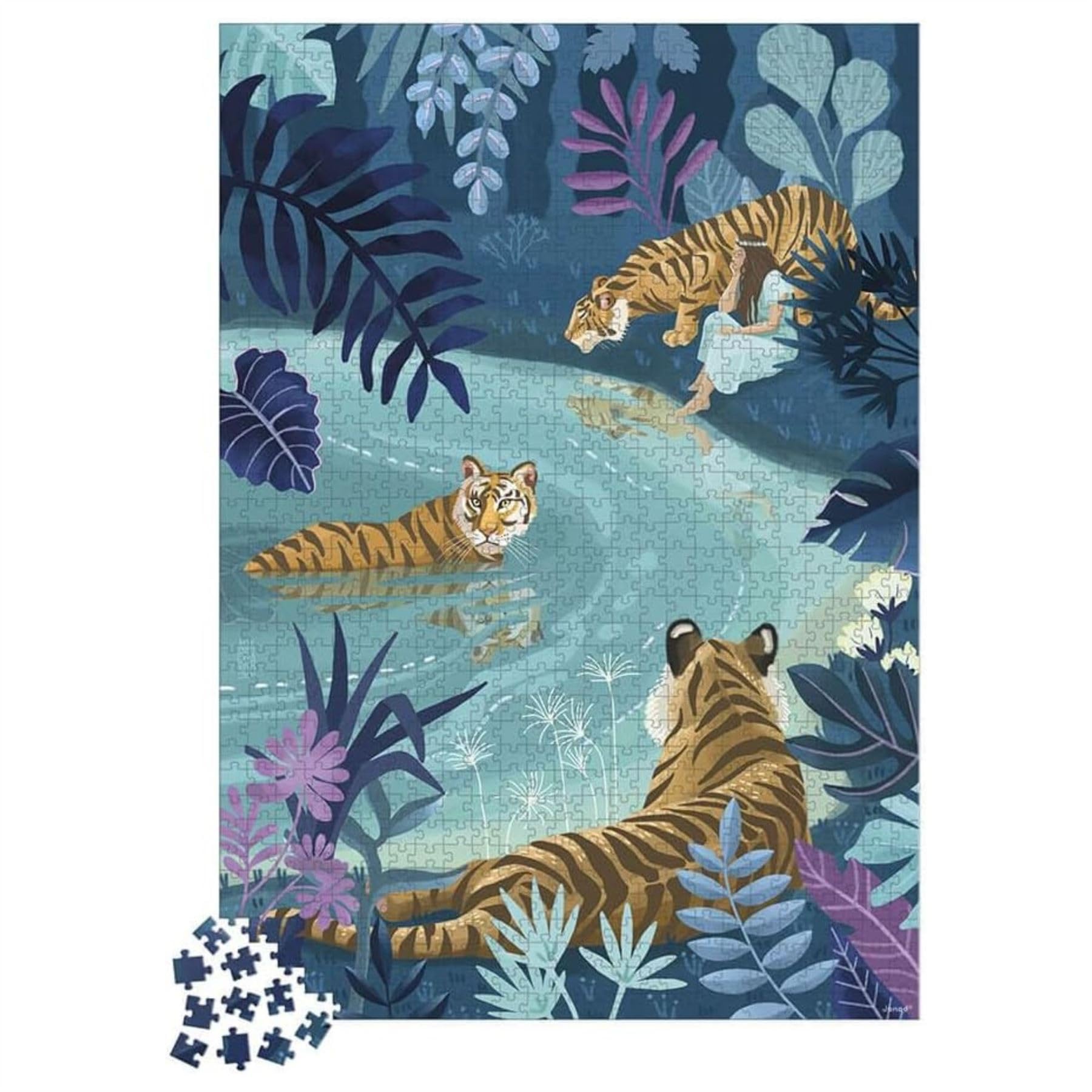 janod-puzzle-tiger-im-mondschein-1000-teile-68-cm image 4