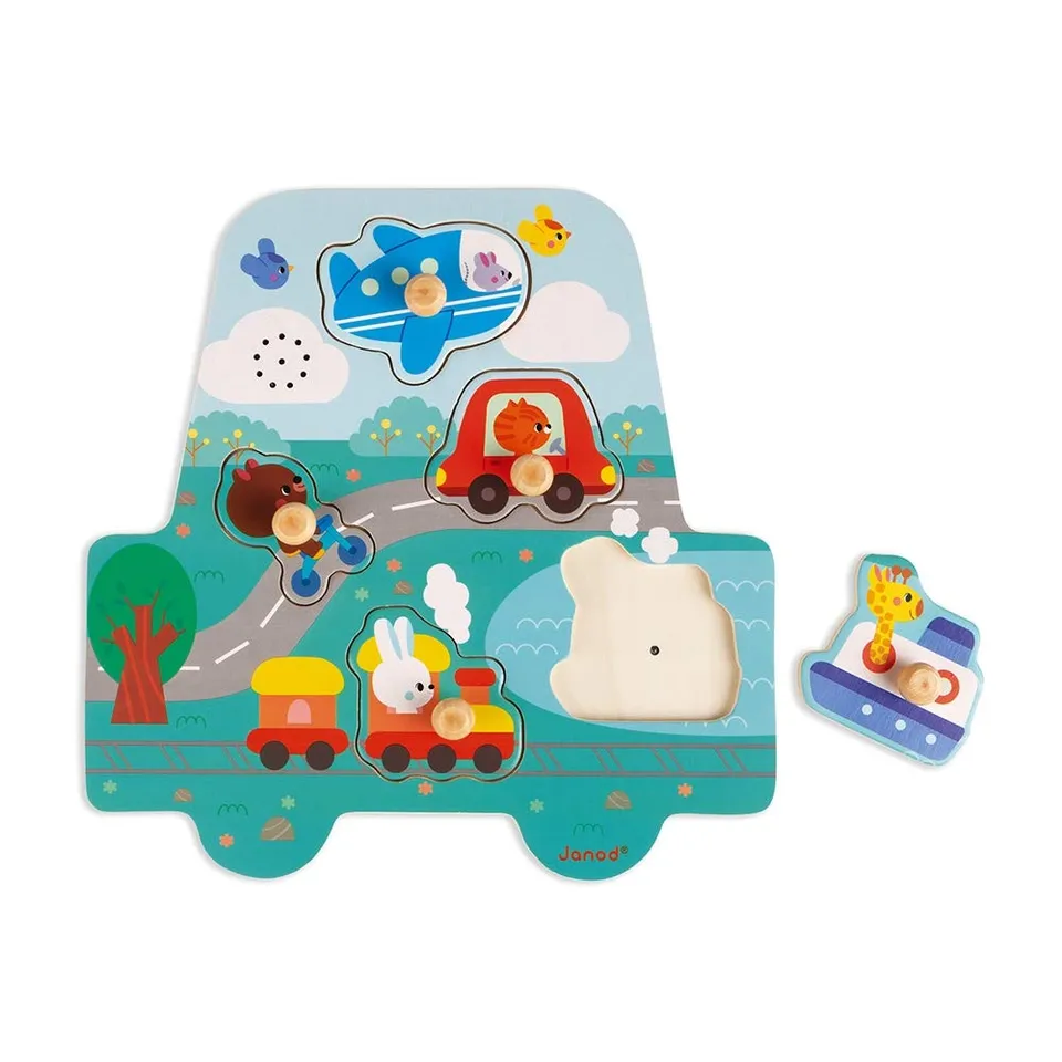 janod-musikalisches-puzzle-party-birds-j07093-holz-soundpuzzle-5-teile image 1
