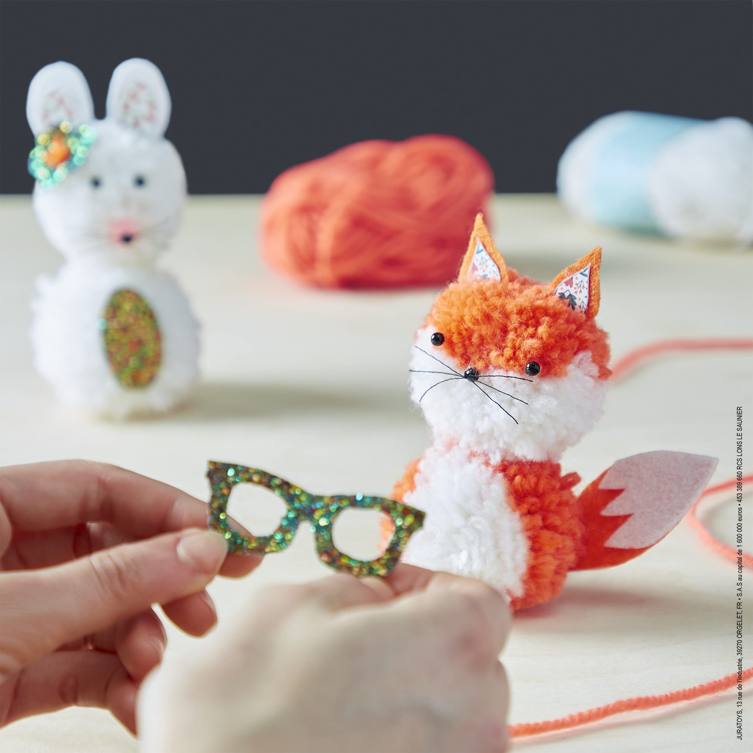 janod-les-ateliers-d-co-j07919-bastel-set-2-pompons-tiere-fuchs-hase image 5