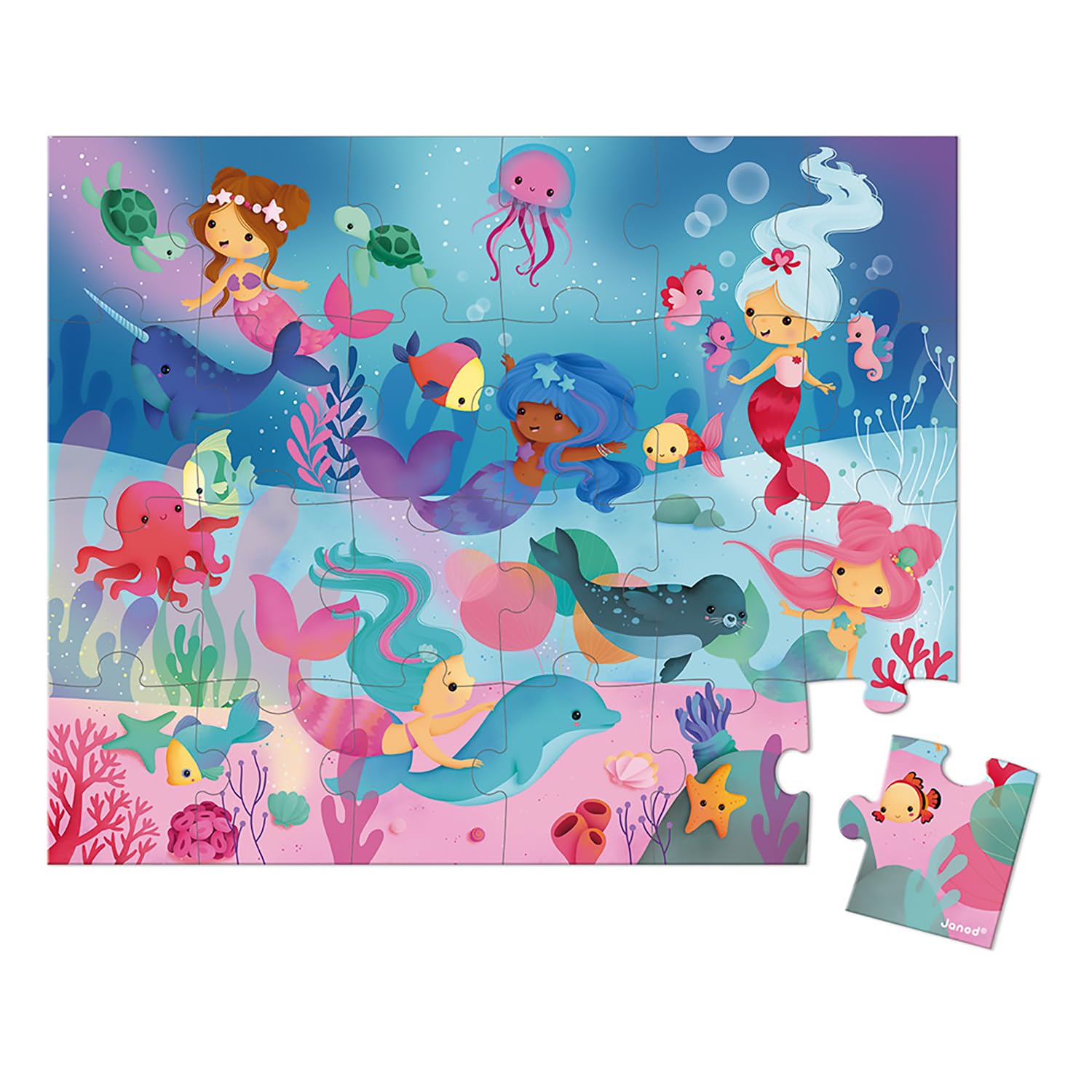 janod-puzzle-meerjungfrauen-24-teile-koffer-fsc-ab-3-jahren-j02613 image 3