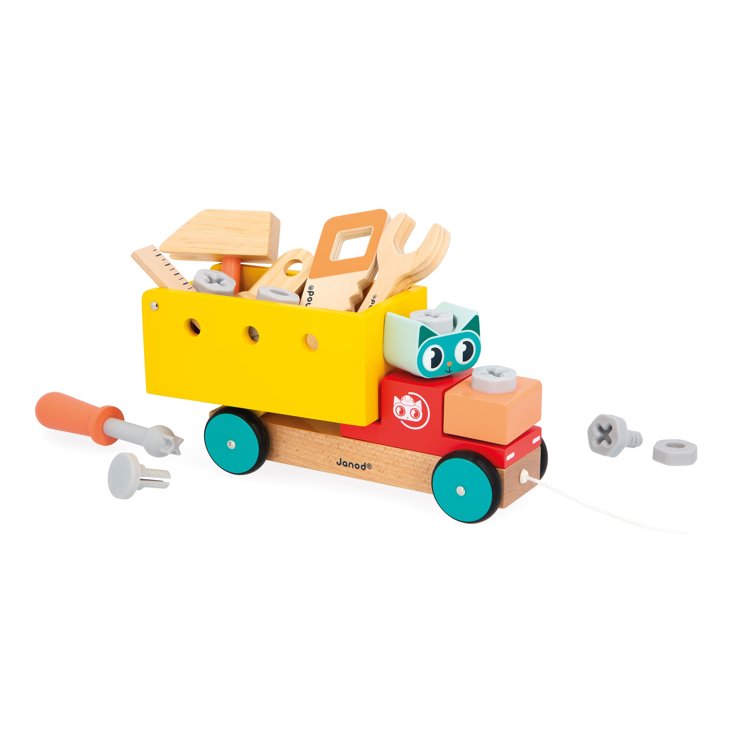 janod-brico-kids-mein-erstes-konstruktionsspiel-nachzieh-diy-lkw-holz-23-teile image 2