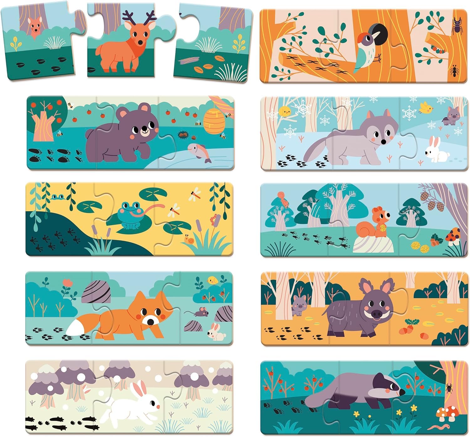 janod-tierpuzzle-mit-tierspuren-j08649-10x-3-teilige-lernpuzzles image 6