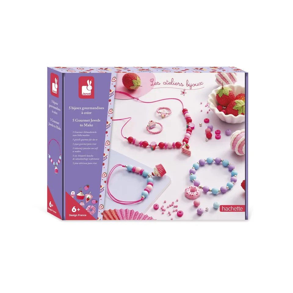 janod-schmuck-bastelset-gourmandises-j09183-5-schmuckst-cke-zum-selbermachen image 1