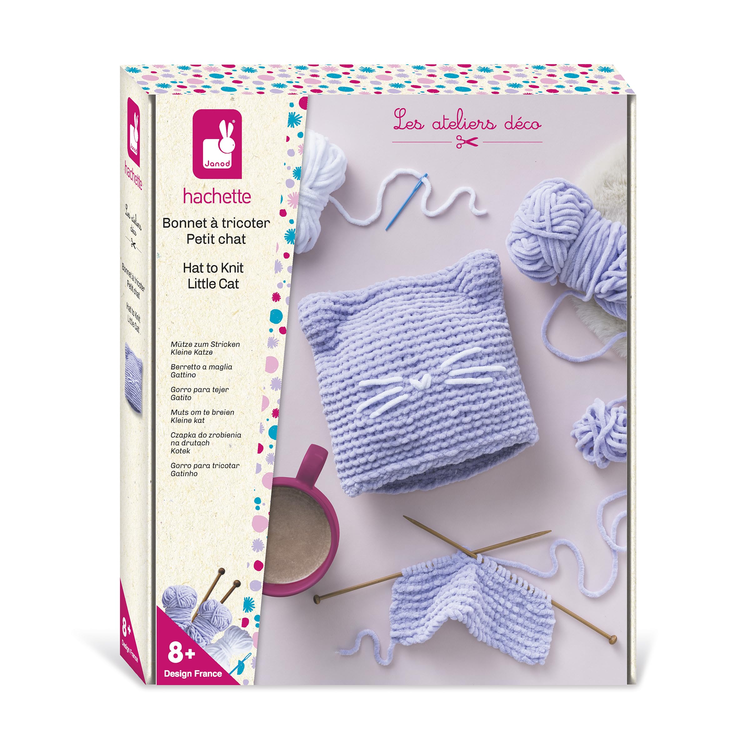 janod-kreativset-strickm-tze-kleine-katzen-strickprojekt-ab-8-jahren image 1