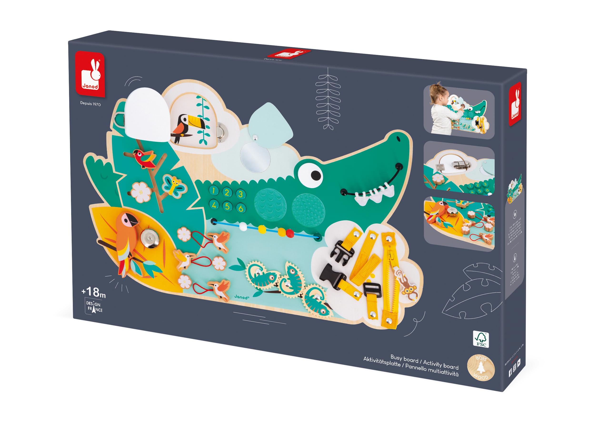 janod-busy-board-croco-activity-board-dschungel-14-aktivit-ten-57x36-5-cm-j08280 image 3