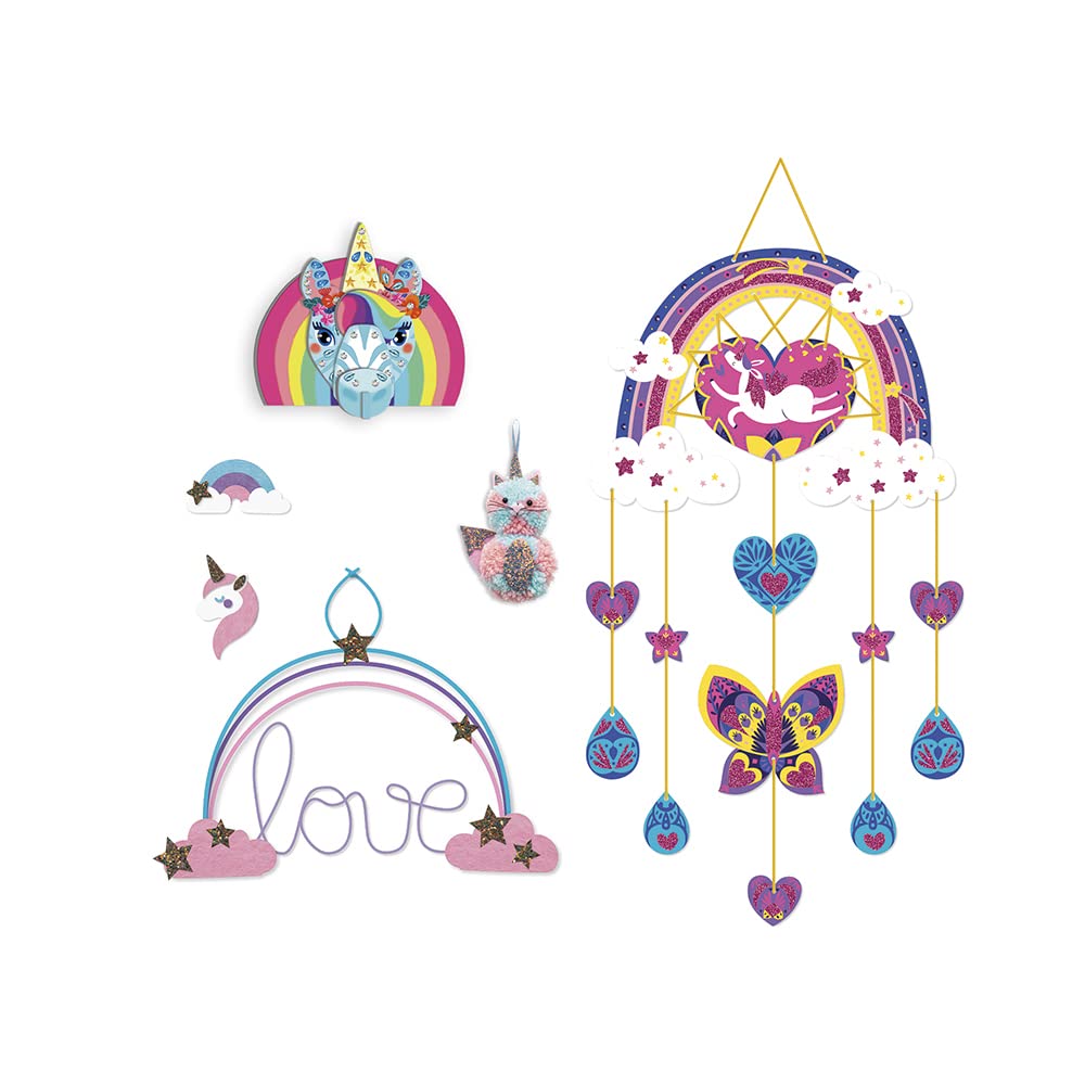 janod-les-ateliers-d-co-einhorn-und-regenbogen-kreativ-set-6-basteleien-ab-7-jah image 2