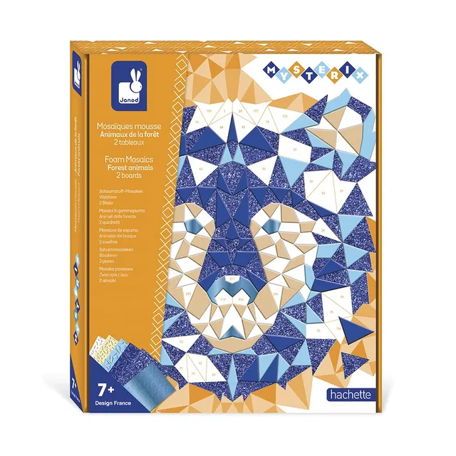 janod-mysterix-mosaik-set-waldtiere-mit-schaumstoffaufklebern-ab-7-jahren image 1