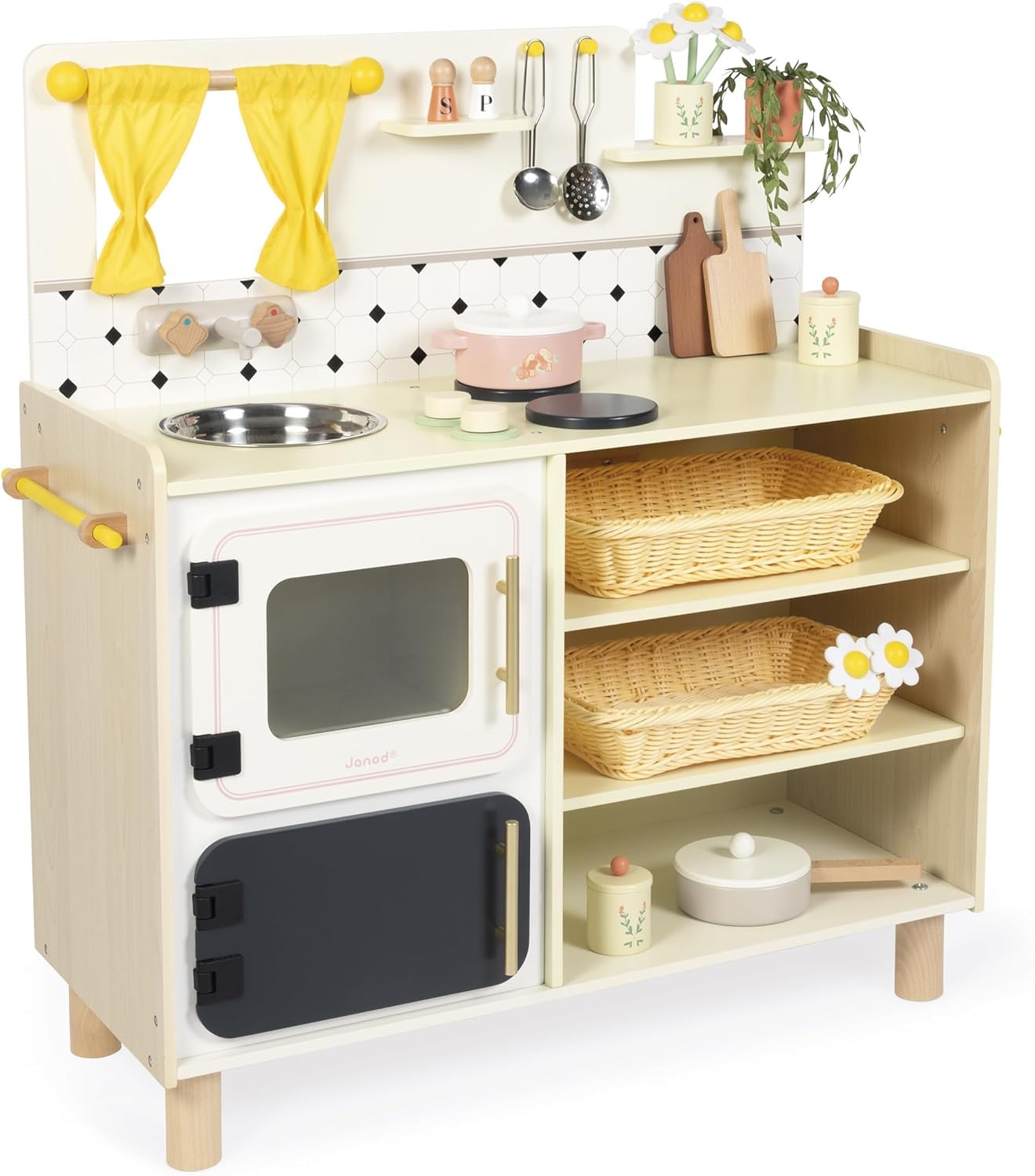 janod-j06642-gro-e-kinderk-che-holz-mit-2-fen-und-16-zubeh-r-ab-2-jahre image 1