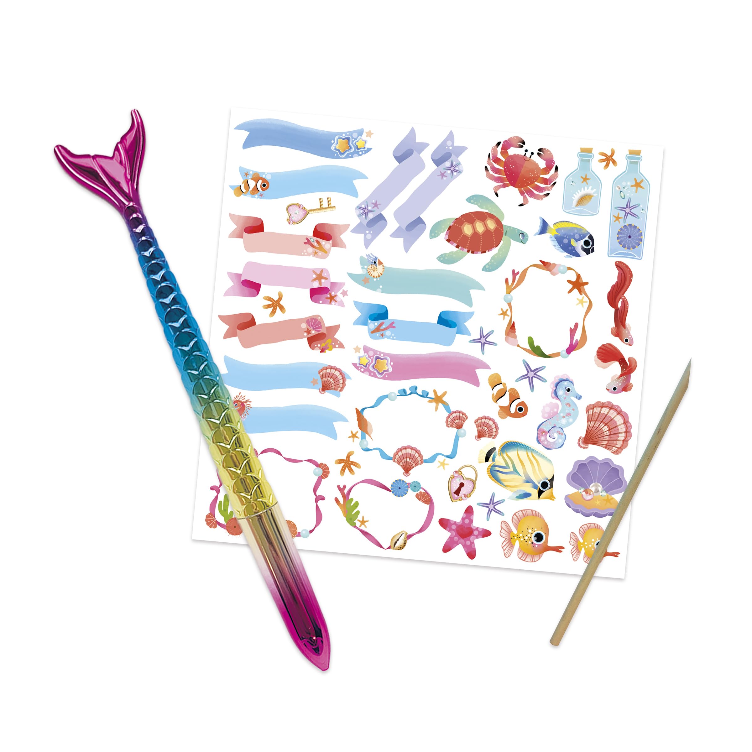 janod-magic-ocean-tagebuch-mit-schloss-meerjungfrau-stift-j09109 image 4