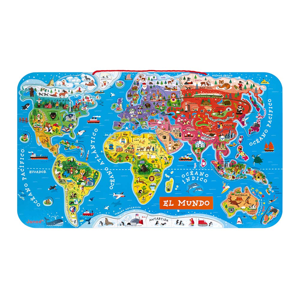 janod-magnetische-weltkarte-j05504-92-teiliges-holz-magnetpuzzle image 5