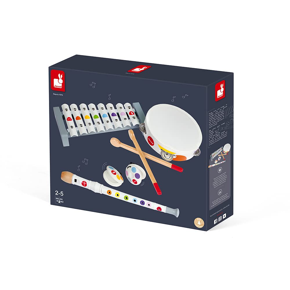 janod-confetti-holz-musikset-4-instrumente-xylofon-tamburin-fl-te-ab-2-jahre image 7