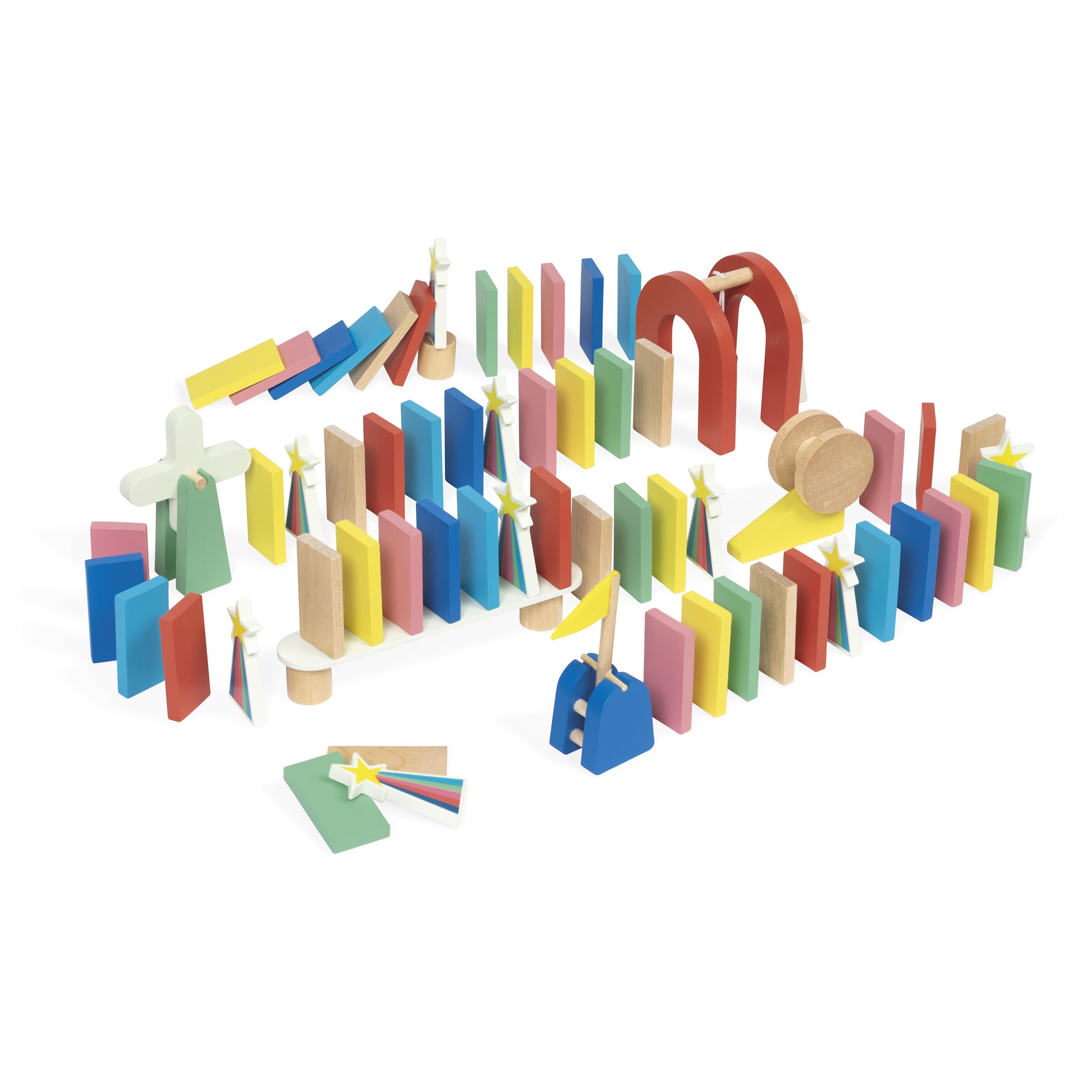 janod-dominorennspiel-domino-bahn-set-mit-100-teilen-und-zubeh-r-ab-3-jahren image 2