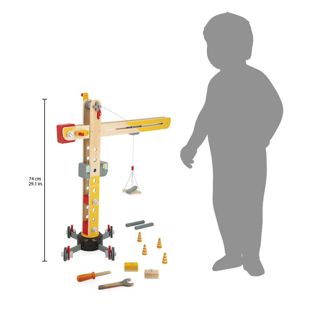 janod-gro-er-holzkran-j06468-gelb-74-cm-konstruktionsspiel-360-drehbar image 3
