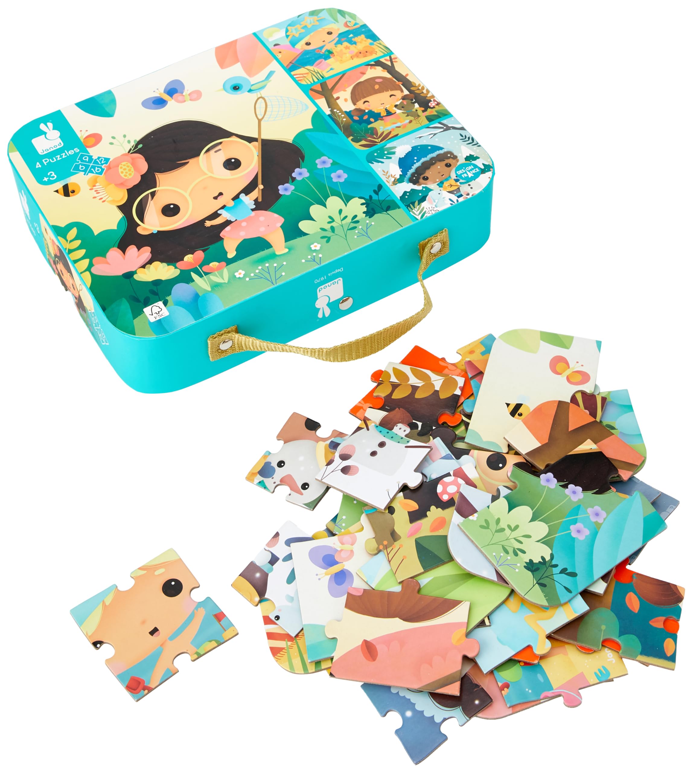 janod-erweiterbares-kinder-puzzle-die-4-jahreszeiten-4-puzzles-mit-6-bis-16-teil image 1