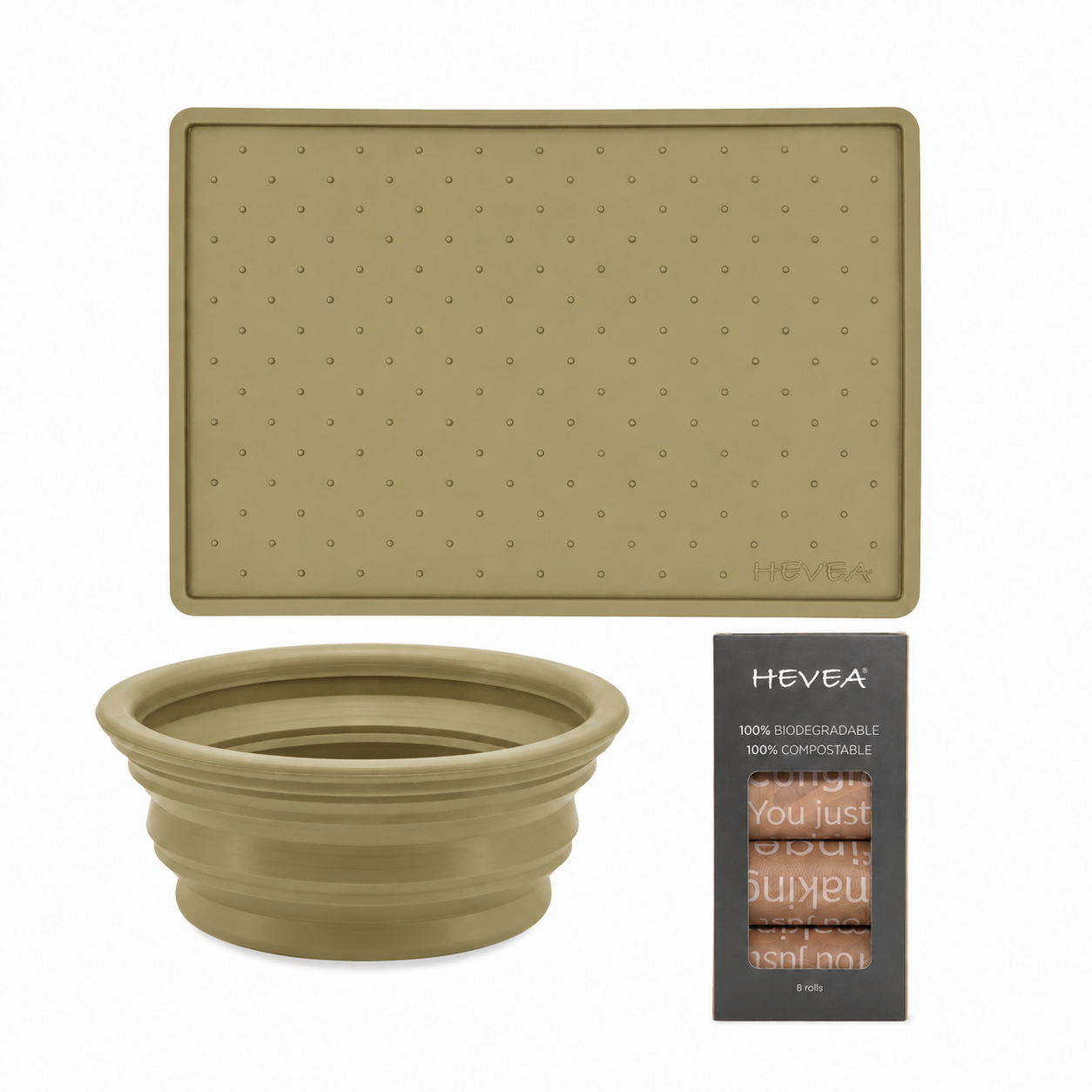 hevea-dog-everyday-essentials-set-3-teilig-futtermatte-falt-napf image 3