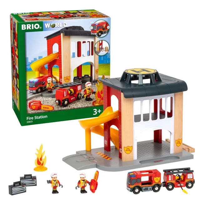 brio-world-gro-e-feuerwehr-station-feuerwache-mit-auto-und-sound image 1