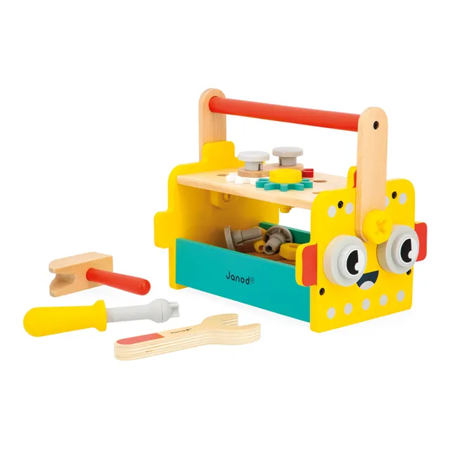 janod-brico-kids-roboter-werkzeugkasten-konstruktionsspiel-30-teilig image 1