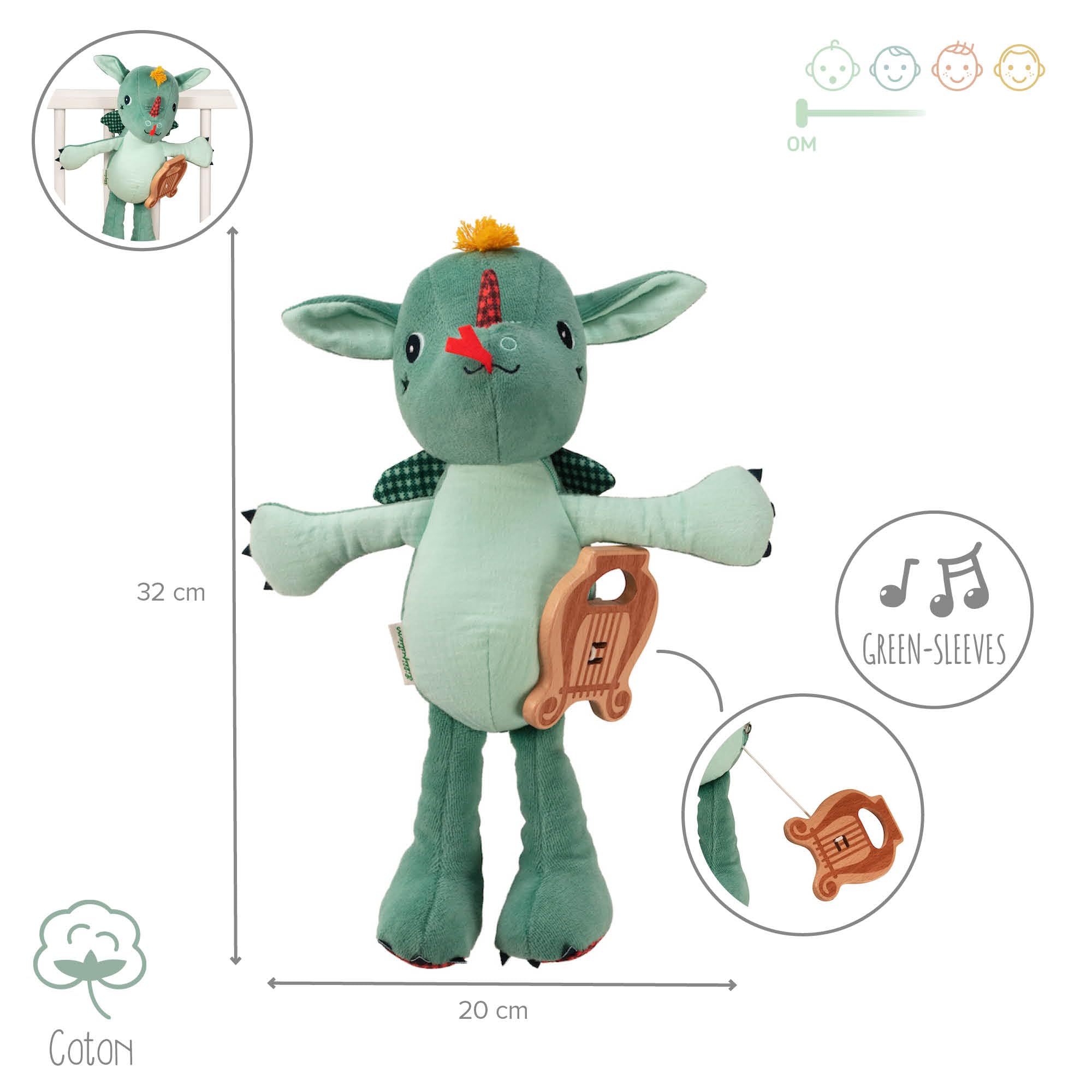lilliputiens-joe-der-drache-musik-kuscheltier-mit-aufh-ngung image 5