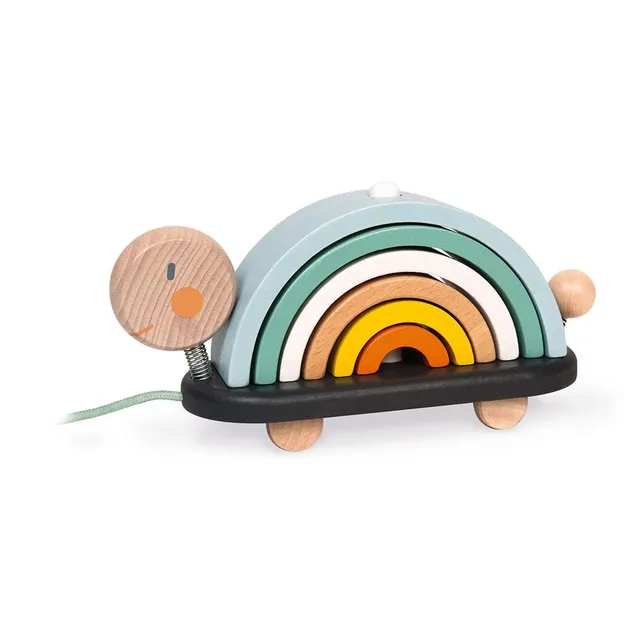 janod-sweet-cocoon-j04405-nachzieh-schildkr-te-regenbogen-2-in-1-stapel-und-nach image 1