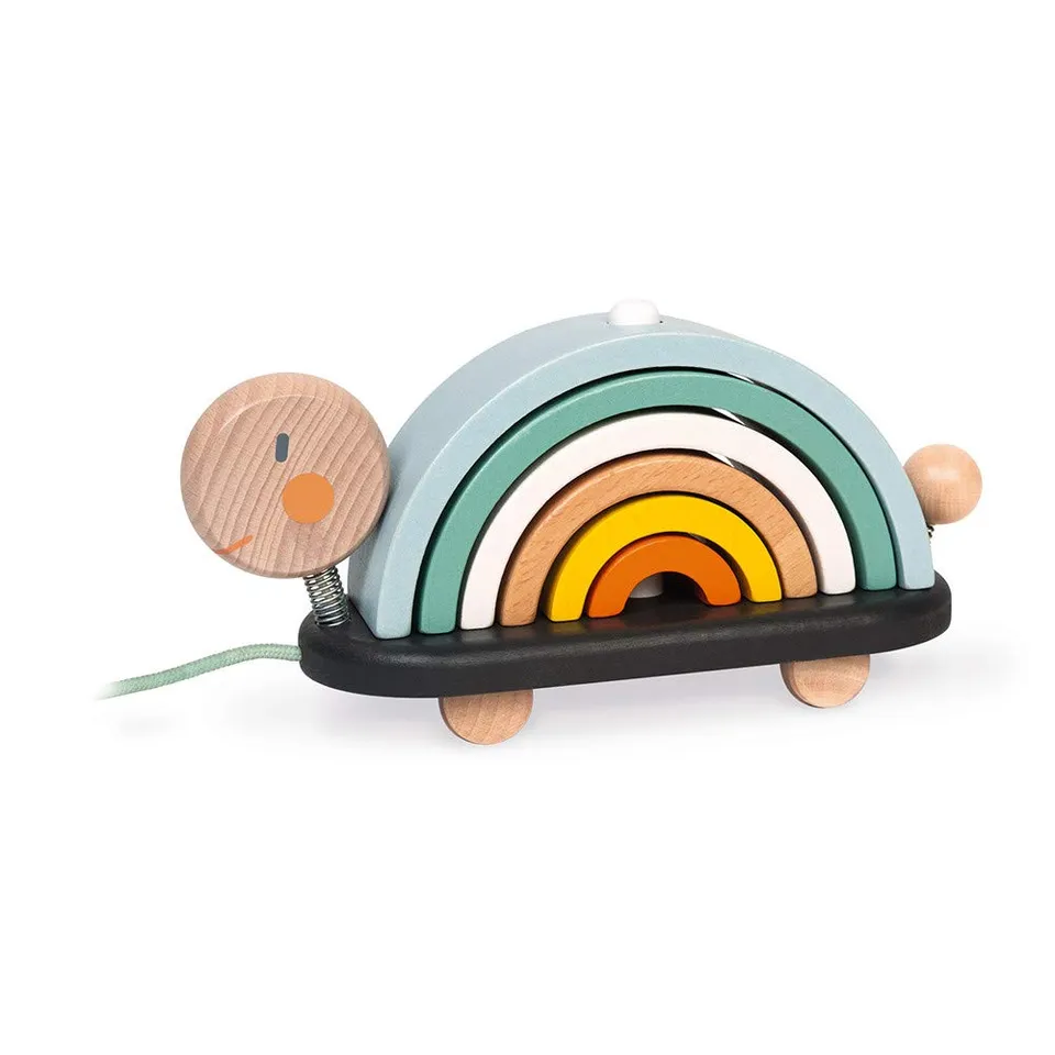 janod-sweet-cocoon-j04405-nachzieh-schildkr-te-regenbogen-2-in-1-stapel-und-nach image 1
