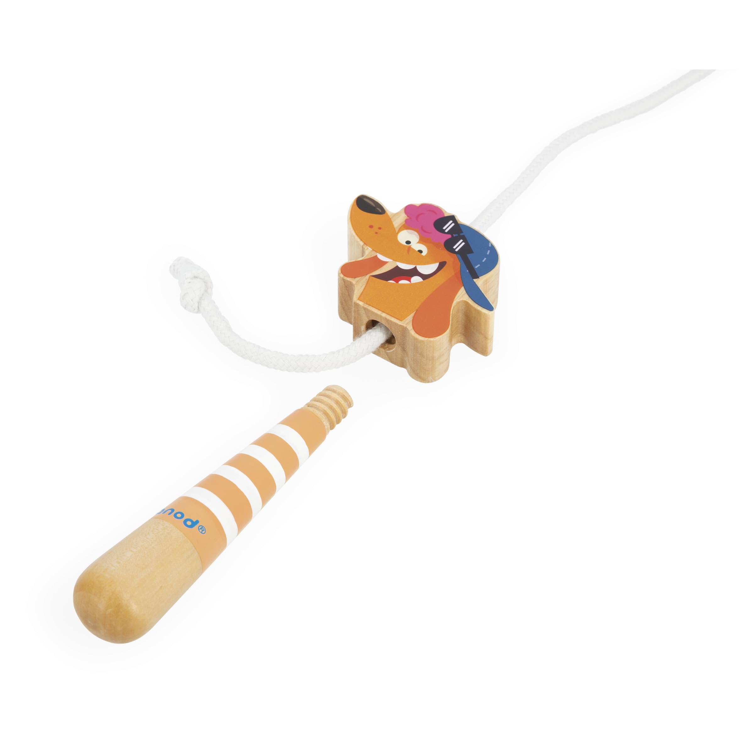 janod-j03378-springseil-kinder-verstellbar-2-m-holzgriff-hundekopf image 3