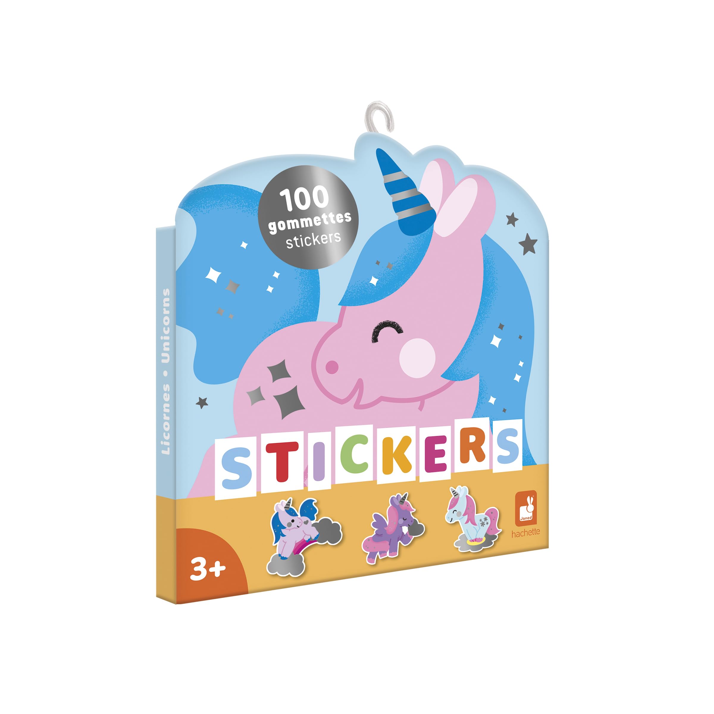 janod-einhorn-sticker-100-gummi-sticker-5x5-cm-ab-3-jahre image 1