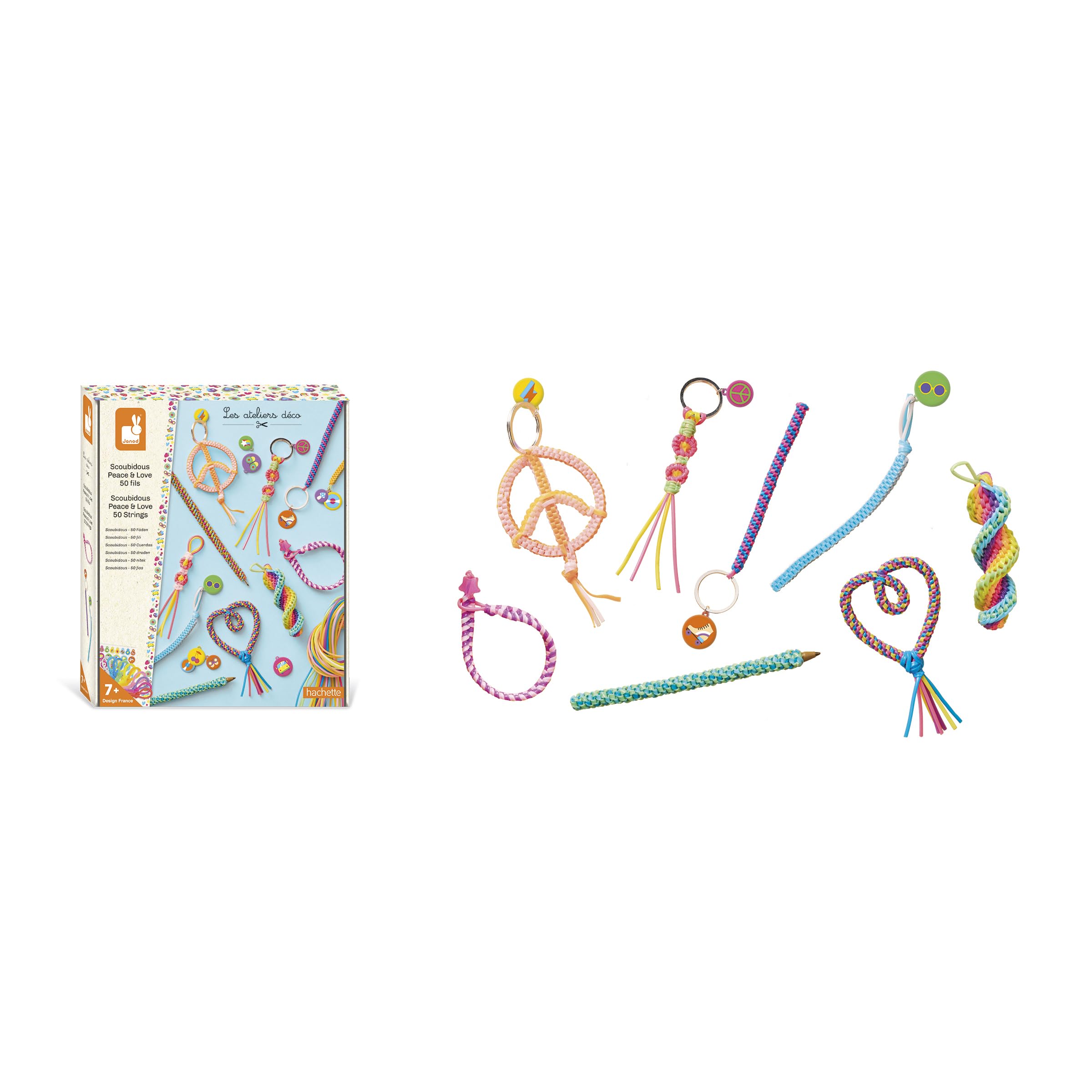 janod-scoubidous-peace-love-bastelset-mit-50-f-den-ab-7-jahren image 5