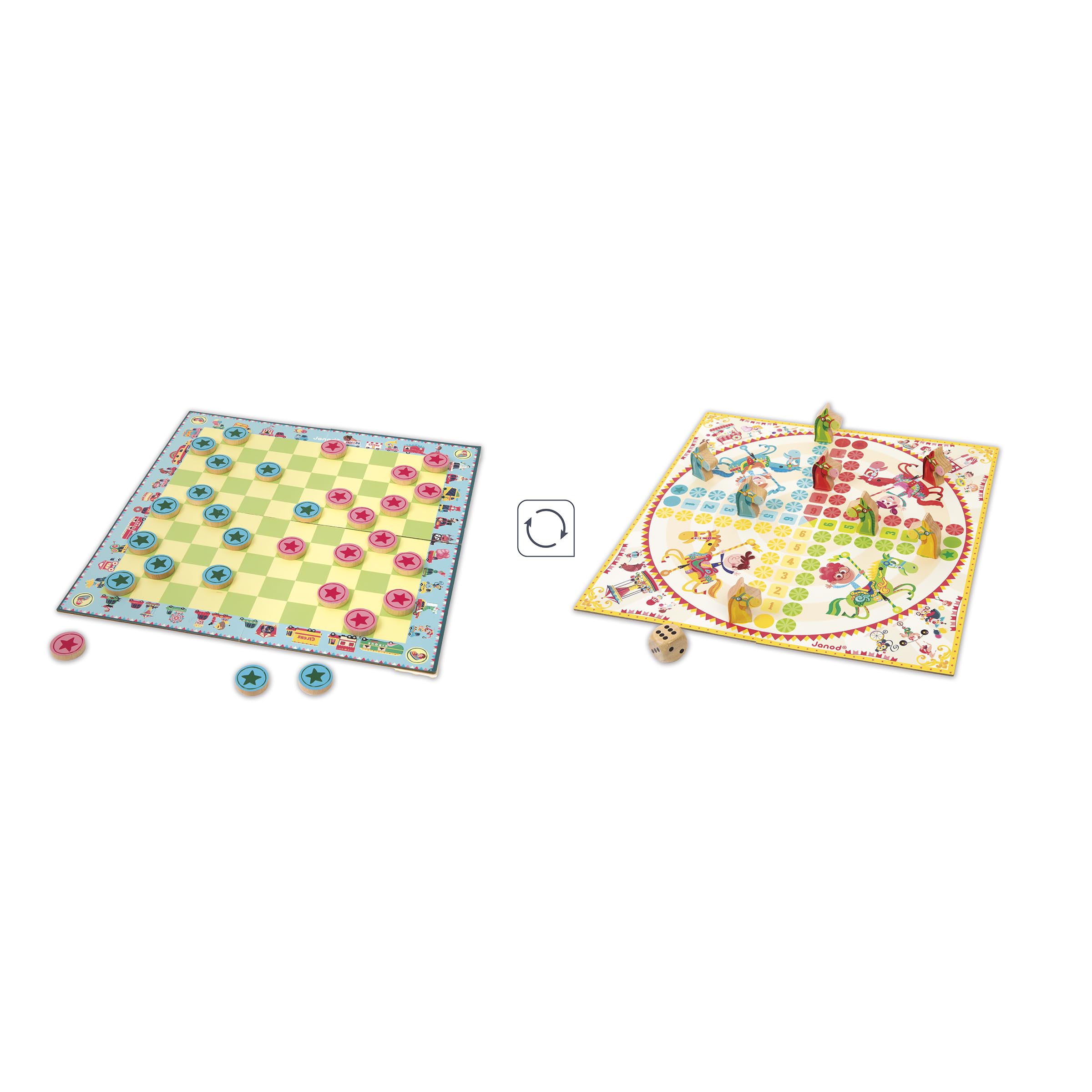 janod-jeu-des-petits-chevaux-dame-2-in-1-holzspiel-ab-4-jahren image 4