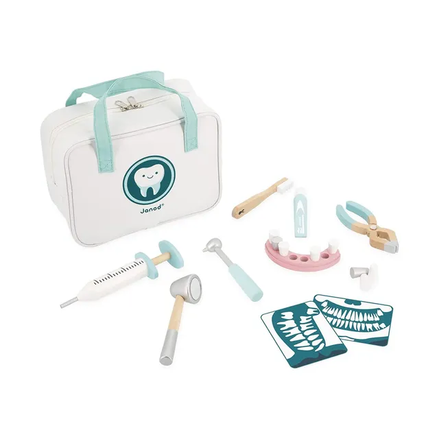 janod-zahnarztkoffer-rollenspielset-j06550-mit-9-teiligem-zubeh-r image 1