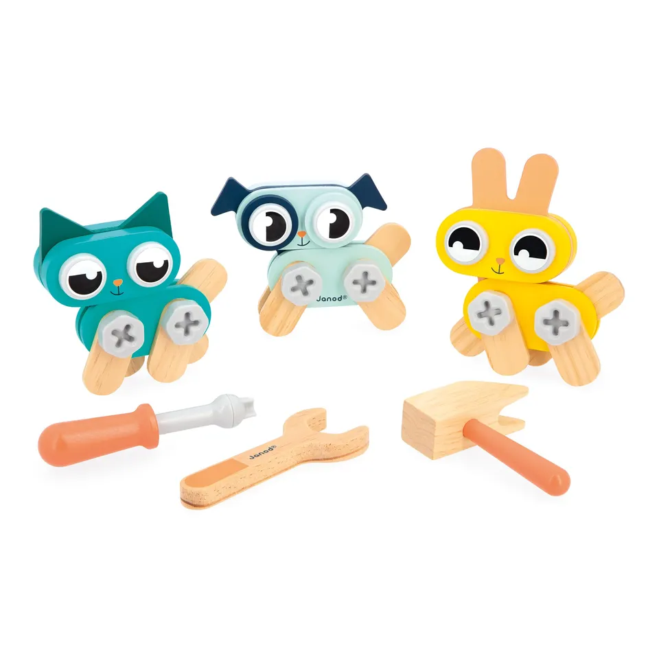 janod-brico-kids-j06450-konstruktionsspiel-3-tiere-katze-hund-hase image 1