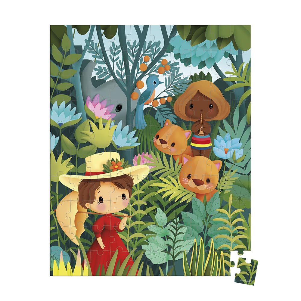 janod-puzzle-100-teile-inspiriert-von-rousseau-dschungel-j02550 image 2