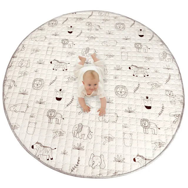 hakuna-matte-gesteppte-krabbeldecke-rund-150-cm-safari-animals image 1