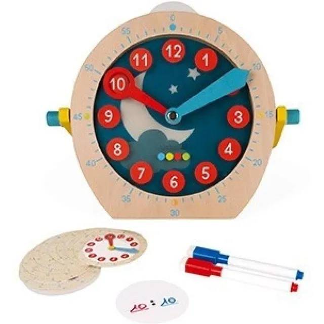 janod-essentiel-lernuhr-aus-holz-mit-22-teilen-ab-5-jahren image 1